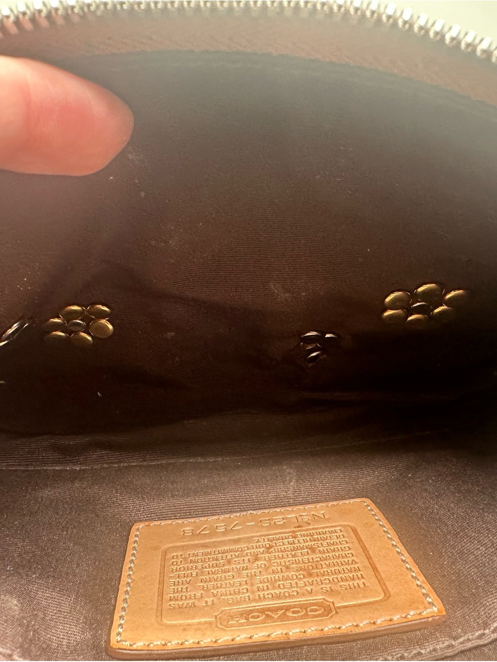 Coach Upcrafted Slim Demi Leather Crossbody Bag in Saddle - Picture 6 of 6